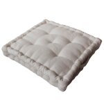 Coussin de sol 40 x 40 x 8 cm dune coton recycl coloris ecru