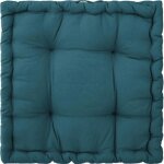 Coussin de sol otto bleu canard 40x40cm - atmosphera createur dinterieur
