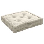 Coussin de sol garni - 50 x 50 cm - 100 % coton - �cru