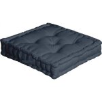 Coussin de sol garni - 50 x 50 cm - 100 % coton - gris