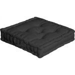 Coussin de sol garni - 50 x 50 cm - 100 % coton - noir