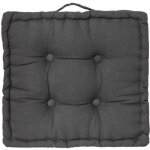 Coussin de sol - karlos - gris fonc - 40x40cm - fibre naturelle