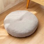 Coussin de sol rond tatami - pour salon jardin salle  manger - gris - diamtre : 47 cm c