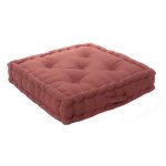 Coussin de sol - enjoy home - lola - terre cuite - 50x50x10 cm - garnissage 100% coton recycl�