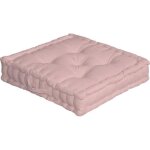 Coussin de sol uni en pur coton vieux rose 50x50x10 cm