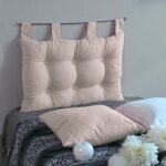Coussin t�te de lit uni panama 70cm �cru