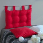 Coussin t�te de lit uni panama 70cm rouge