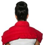 Coussin thermique � noyaux de cerises pour �paules et nuque - rouge - coton bio