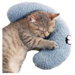 Coussin de val�riane pour chat - coussin doux et moelleux - en forme de u - id�al pour dormir - bleu