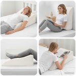 Vidaxl coussin pour jambes blanc 68 x 40 x 18 cm - soutien ergonomique rectangulaire