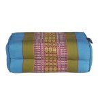 Coussin de yoga et mditation en kapok naturel - bleu vert majorelle - confort optimal posture aligne ...