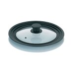 Couvercle kela - en verre silicone - adaptable 22 / 24 / 26 cm - noir Couvercle kela - en verre silicone - adaptable 22 / 24 / 26 cm - noir