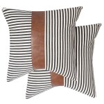 Couvercle  rayures coussin de linge de linge de linge de draps coussin de dcoration de lit noir 45x45cm ...