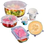 Couvercle silicone alimentaire 6 pcs rutilisable couvercles silicone extensible pour la conservation ...