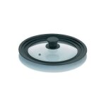 Couvercle en verre - kela - adaptable 22 / 24 / 26 cm - silicone noir - résistant à la chaleur Couvercle en verre - kela - adaptable 22 / 24 / 26 cm - silicone noir - résistant à la chaleur