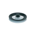 Couvercle en verre - kela - concetta - adaptable 16 / 18 / 20 cm - silicone noir - design contemporain ...