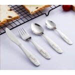 Couverts enfant - girafe - acier inoxydable - 4 pi�ces - compatible lave - vaisselle