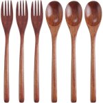 Couverts à salade - bois naturel - ensemble de 6 pièces - cuillère et fourchette - durable et non toxique ... Couverts à salade - bois naturel - ensemble de 6 pièces - cuillère et fourchette - durable et non toxique ...