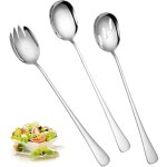 Couverts  salade - inox - set de 3 pices - cuillre et fourchettes - argent - 28 * 5. 5 cm