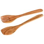 Ustensiles de cuisine - fackelmann - couverts  salade - bois dolivier - 30 cm - lot de 2 pices