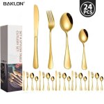 Couverts de table - baklon - ensemble de 24 pices - acier inoxydable - finition miroir - pour 6 personnes ...