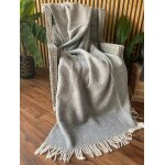 Couverture 100% laine mrinos bilatral 160 x 200 cm trs doux et chaud produit naturel gris