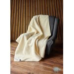 Couverture 160 x 200cm merino unie en pure laine couverture woolmark ecru couverture 100% laine mrinos ...