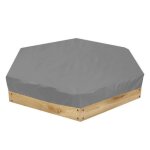 Couverture de bac  sable tanche hexagonale - fydun - gris - 140x110x20cm - rsistant  la neige et ...