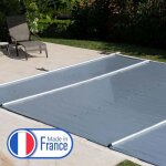 Bache � barres pour piscine 7 x 3 m - conforme s�curit� - grise - coverkit