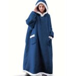 Couverture  capuche surdimensionne - zgeer - gant chaud et doux - taille unique - avec manche et poche ...
