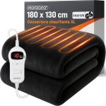 Couverture chauffante 180x130cm 2 places 10 niveaux de chauffage minuteur arr�t automatique surmatelas ...