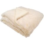 Couverture doubl�e - domiva - ultra douce et chaude - 75 x 100 cm - cr�me