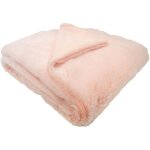 Couverture doubl�e - domiva - ultra douce et chaude - 75 x 100 cm - lait fraise