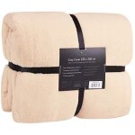 Couverture douillette - feluna - polaire cachemire touch - beige - synthtique - rectangulaire