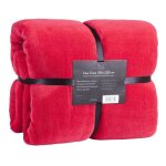 Couverture - feluna - couvre - lit en polaire - xxl 220x200 cm - rouge - confort cachemire touch Couverture - feluna - couvre - lit en polaire - xxl 220x200 cm - rouge - confort cachemire touch