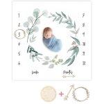 Couverture etape bb en franais langes coton tapis mois bebe garon ou fille unisexe thme feuilles ...