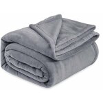 Couverture en flanelle microfibre plaid pour canap� 180 x 200 cm 800 g gris fonc� couverture pour lit ...
