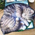 Couverture mignon chat imprim grande taille pondre couverture canap jeter couverture enfant literie ...