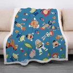 Couverture plaid en flanelle toy story - double couche chaud doux - 100x150cm bleu multicolore