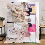Couverture plaid polaire kpop astro beige 70x140cm