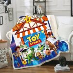 Couverture plaid toy story - flanelle - 60x120cm - multicolore - chambre - lavable - enfant