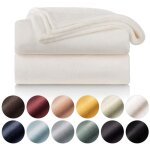 Couverture polaire 150 x 200 - blance plaid pour canap� cocooning - epaisse moelleuse douce et chaude ...