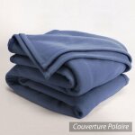 Couverture polaire 180x220cm isba marine 100% polyester 340 g / m2 trait� non - feu