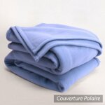 Couverture polaire 180x220cm isba myosotis 100% polyester 340 g / m2 trait� non - feu