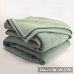 Couverture polaire 220x240cm�isba amande 100% polyester 340 g / m2 trait� non - feu