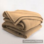 Couverture polaire 220x240cm�isba sable 100% polyester 340 g / m2 trait� non - feu