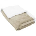Couverture, plaid polaire pour enfant 75 x 100 cm en flanelle et sherpa ultra doux - beige - monsieur ...