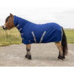 Couverture polaire pour shetlands avec couvre - cou qhp - bleu - 125 cm