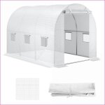 Couverture de serre de remplacement - imperm�able uv - fen�tres / porte roulantes - 300x200x200 cm - ...