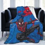 Couverture spiderman en molleton de flanelle ultra douce et lgre - spiderman - rectangulaire - bleu ...